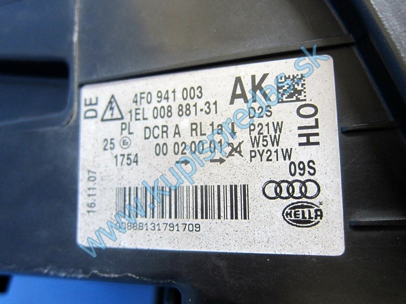 Predné ľavé XENON svetlo AUDI A6 C6 4F0